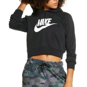 Nike Cropped Pullover Drawstring Hoodie Size M